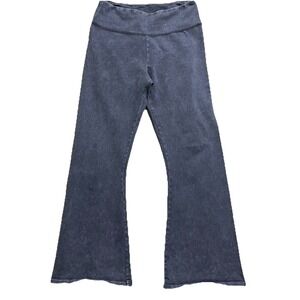 Aerie Chill Play Move‎ Pull On Flare Leggings M Blue Yoga Athleisure Casual